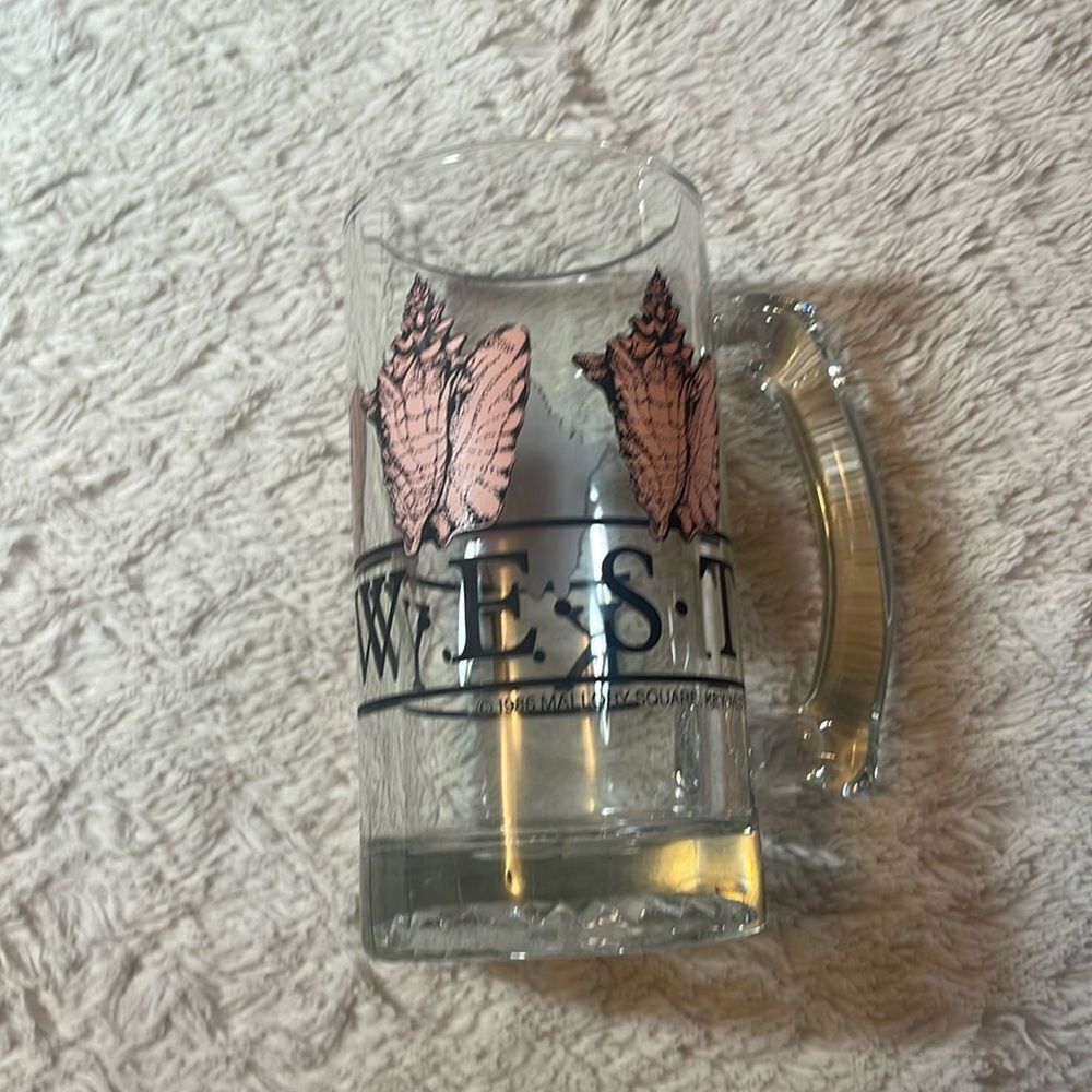 Vintage 1986 Key West Mallory Square conch glass mug